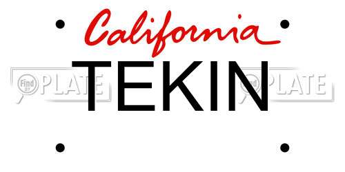 TEKIN California License Plate