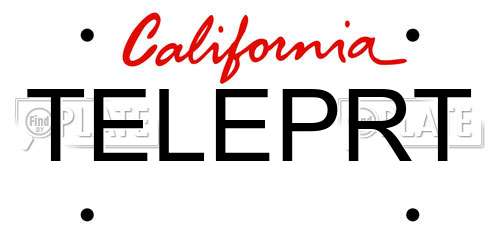 TELEPRT California License Plate