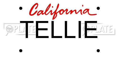 TELLIE California License Plate