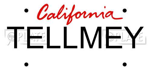 TELLMEY California License Plate