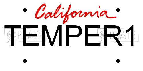 TEMPER1 California License Plate