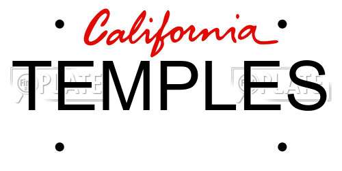 TEMPLES California License Plate