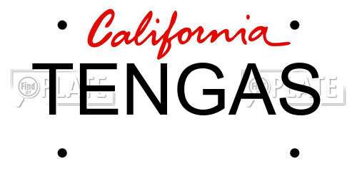 TENGAS California License Plate