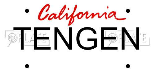 TENGEN California License Plate