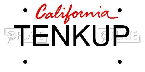 TENKUP California License Plate