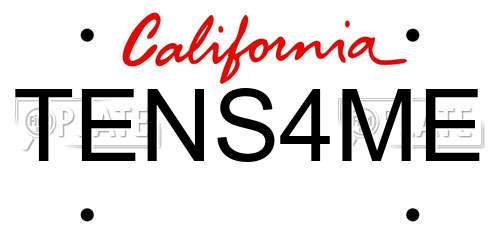 TENS4ME California License Plate