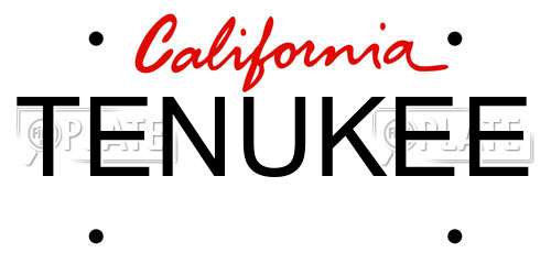 TENUKEE California License Plate