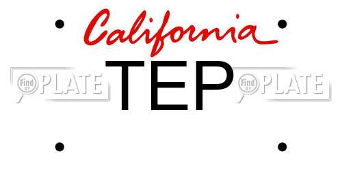 TEP California License Plate