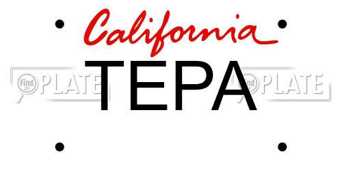 TEPA California License Plate