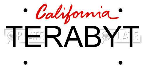 TERABYT California License Plate