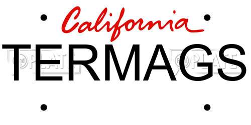 TERMAGS California License Plate