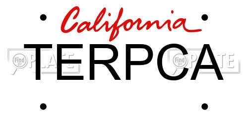 TERPCA California License Plate