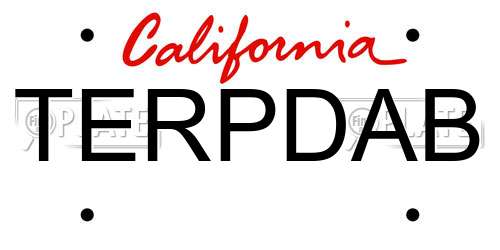 TERPDAB California License Plate