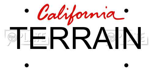 TERRAIN California License Plate