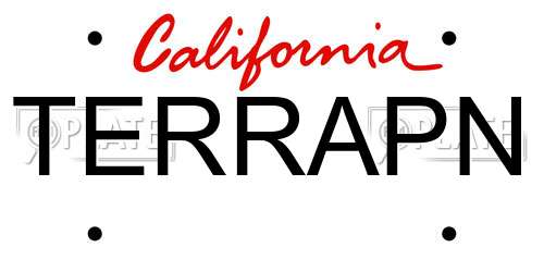 TERRAPN California License Plate