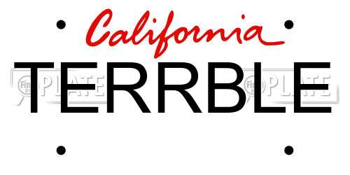 TERRBLE California License Plate