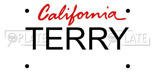 TERRY California License Plate