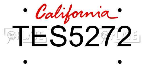 TES5272 California License Plate