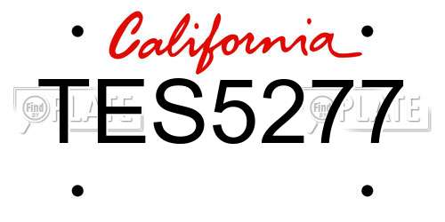 TES5277 California License Plate