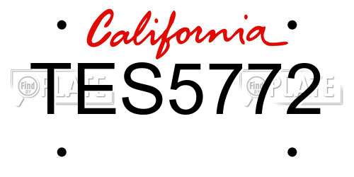 TES5772 California License Plate