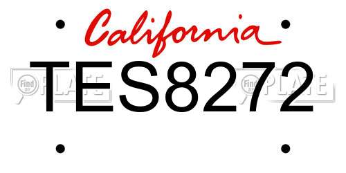 TES8272 California License Plate