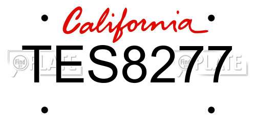TES8277 California License Plate
