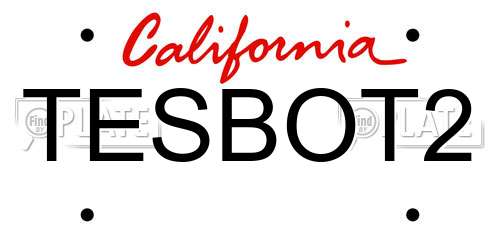 TESBOT2 California License Plate