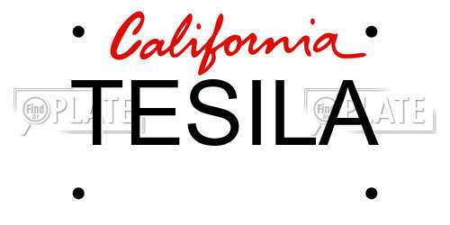 TESILA California License Plate
