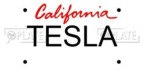 TESLA California License Plate