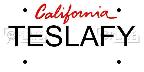 TESLAFY California License Plate