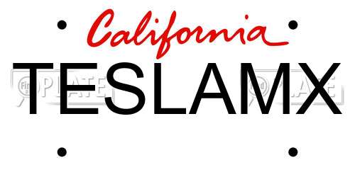 TESLAMX California License Plate