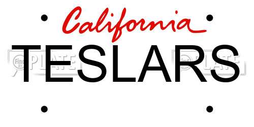 TESLARS California License Plate