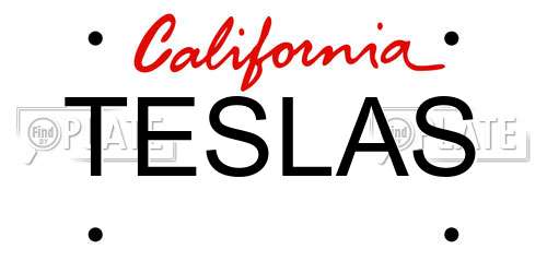 TESLAS California License Plate