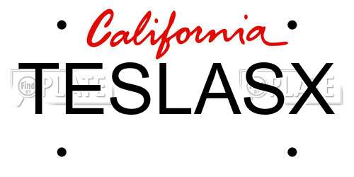 TESLASX California License Plate