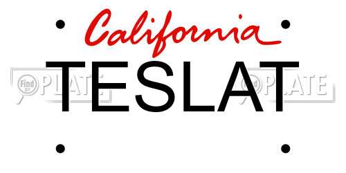 TESLAT California License Plate