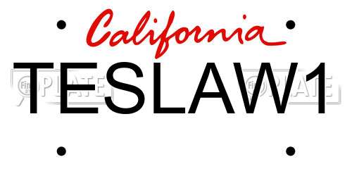 TESLAW1 California License Plate
