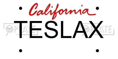 TESLAX California License Plate