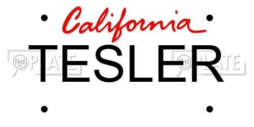TESLER California License Plate