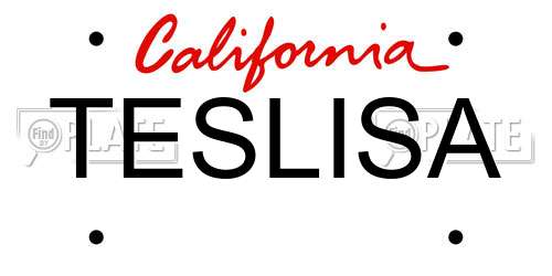 TESLISA California License Plate