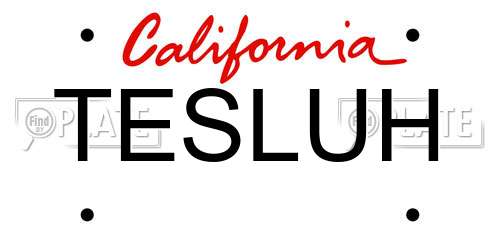 TESLUH California License Plate