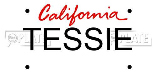 TESSIE California License Plate