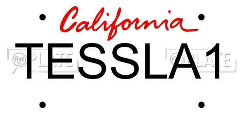 TESSLA1 California License Plate