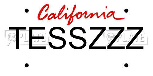 TESSZZZ California License Plate