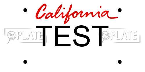 TEST California License Plate