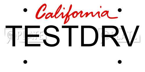 TESTDRV California License Plate