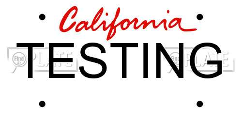 TESTING California License Plate