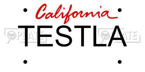 TESTLA California License Plate