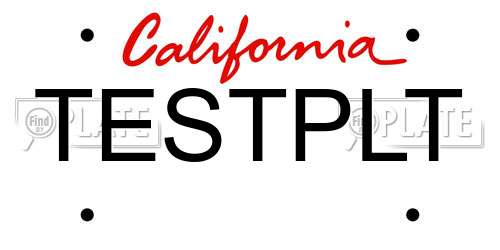 TESTPLT California License Plate