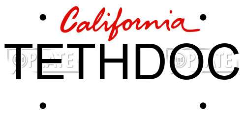 TETHDOC California License Plate