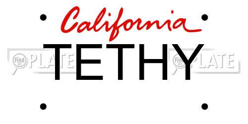 TETHY California License Plate